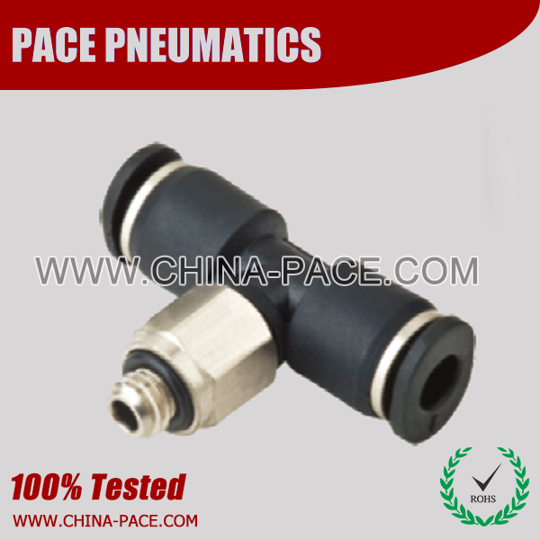 Compact Male Branch Tee One Touch Fittings,Compact One Touch Fitting, Miniature Pneumatic Fittings, Air Fittings, one touch tube fittings, Pneumatic Fitting, Nickel Plated Brass Push in Fittings